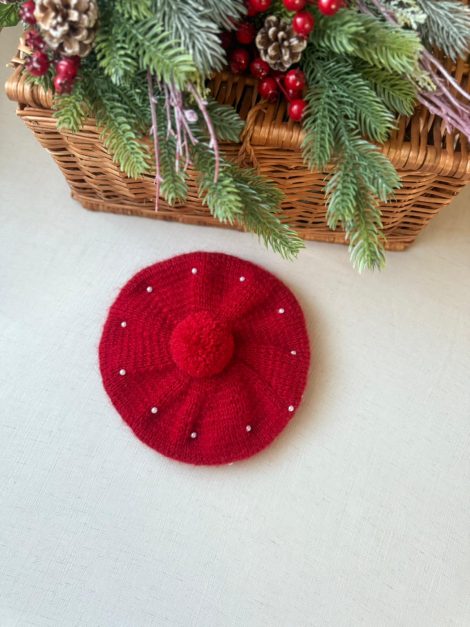 Beretă tricotată Thea rosie