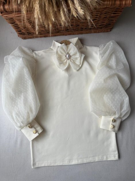 Bluză Nova alba cu valonase